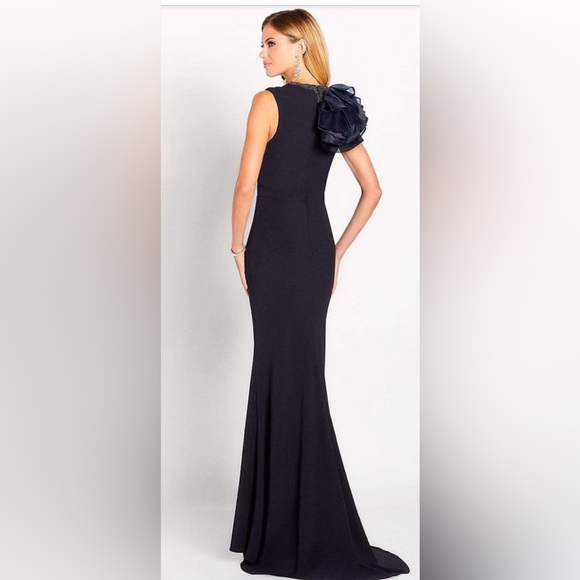 Cameron Blake - 119645 Beaded Organza Trumpet Dress - Picture 2 of 10